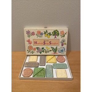Vintage 1960s Avon Hostess Soap Sampler Set 12 Pieces Floral Embossed Pastel NIB
